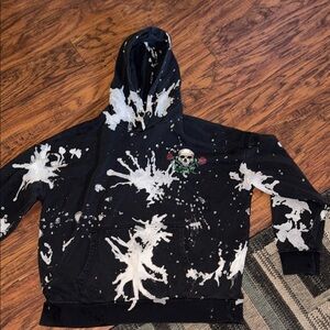 Fashion Nova Black and White Splatter Hoodie